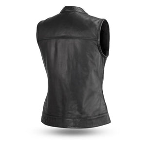 FIRSTMFG-Womens Leather Club Style Vest- Ludlow