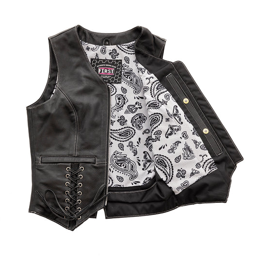 FIRST MFG- Love Lace Women's Motorcycle Leather Vest