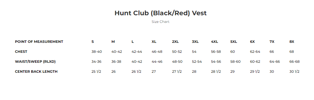 FIRSTMFG-Hunt Club (Black/Red) Vest