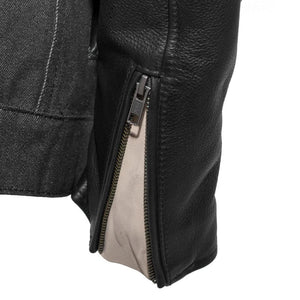 Men's Jacket featuring Raw Denim/Leather Sleeves - BOULEVARD