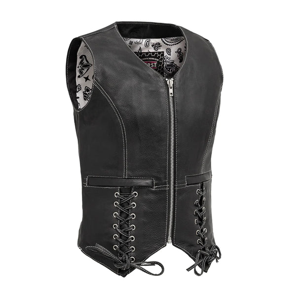 FIRST MFG- Love Lace Women's Motorcycle Leather Vest